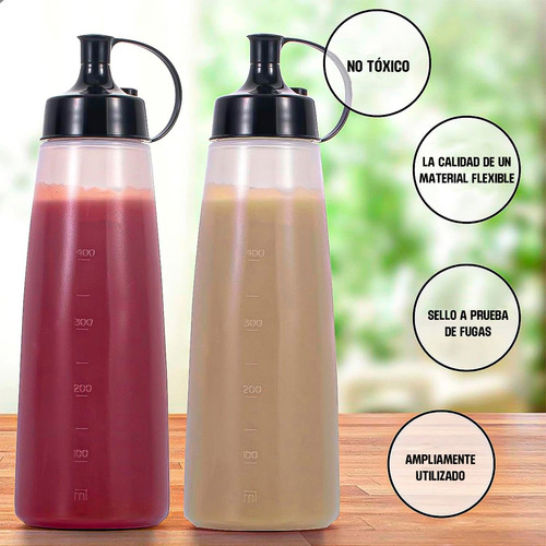 Botella De Salsa Envase Para Ketchup Pack 4 Envases Salseros