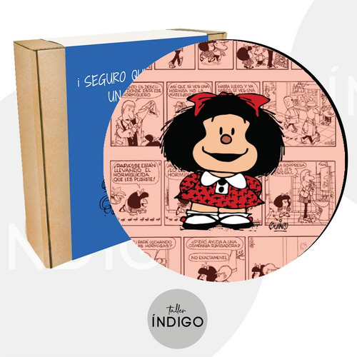Pad Mouse Mafalda Historieta Redondo Personalizado Artesanal