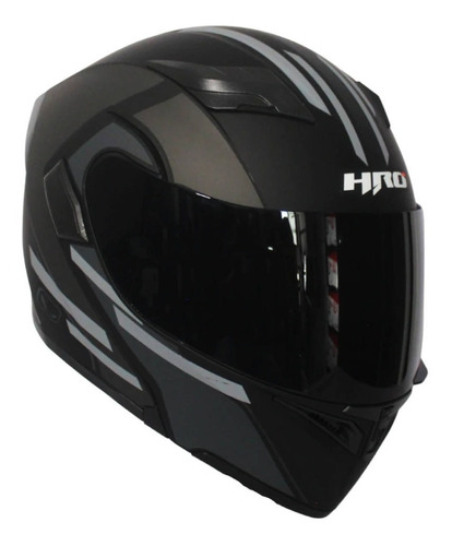 Imagen 6 de 6 de Casco Abatible Para Moto Hro 3400dv Inefable Gris Con Luz