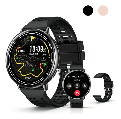 Smartwatch Hancdon KC100 GPS feminino masculino 1.39'' AMOLED 100+ esportes Compatível com Strava à Prova de água Assistente IA