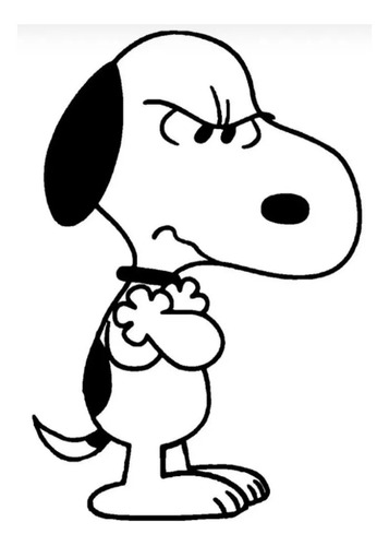 Calcomanía Snoopy Enojado Vinil 19x20 Cm Genérica