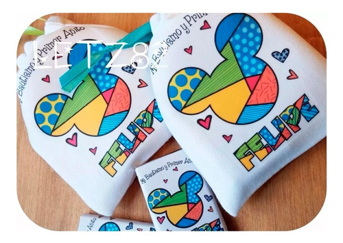 10 Souvenir Bolsita De Tela Personalizada Estampada