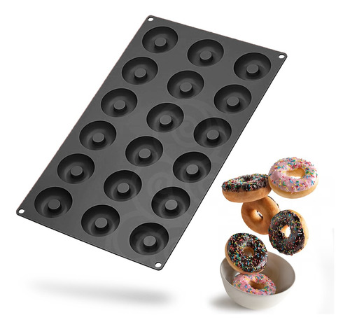 Molde De Silicona Mini Donas Donuts 18 Cavidades Repostería