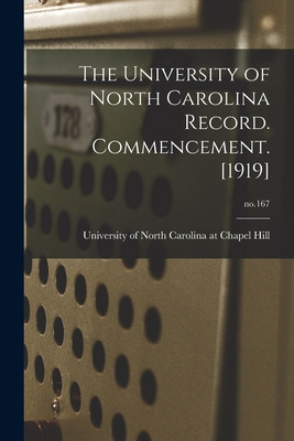 Libro The University Of North Carolina Record. Commenceme...