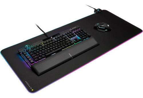 Mouse Pad Corsair Mm700 Rgb, 2 Puertos Usb, 930 X 400 X 4 Mm