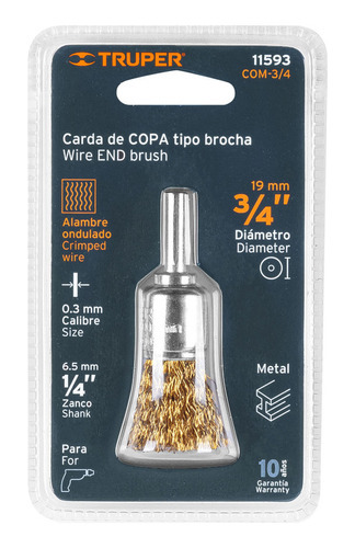 Grata De Copa Alambre Grueso 3/4 Y 25mm Para Taladro (Usado)