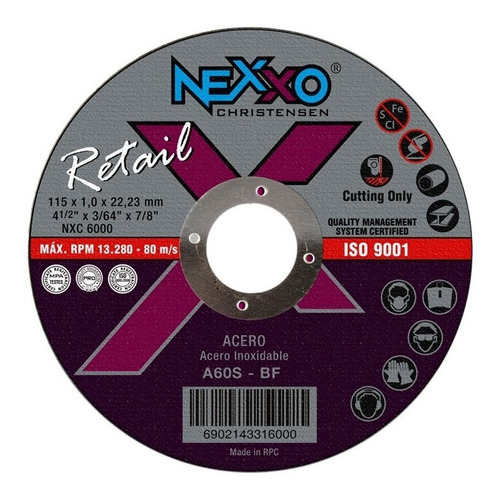 Pack Discos De Corte Nexxo 4 1/2  (50 Unidades Por Caja)