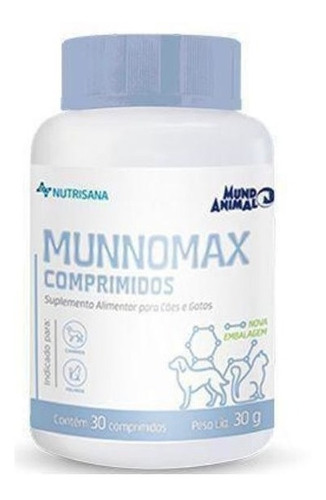 Munnomax 30 Comprimidos Suplemento Para Cães E Gatos 45g