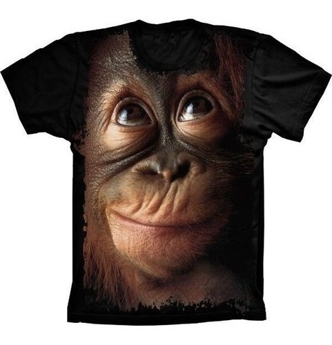 Camiseta Estilosa 3d Fullprint - Macaco Chimpanzé
