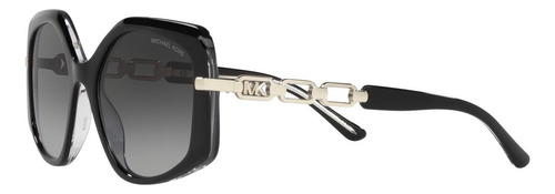 Lentes De Sol Irregular Cheyenne Grey Michael Kors Color Dark Grey Gradient Color de la lente Negro Color de la varilla Plateado Color del armazón Negro