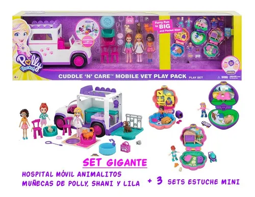 Polly Pocket Hospital Veterinario Estuche X Set Gigante
