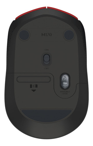 Mouse inalámbrico Logitech M170 rojo y negro