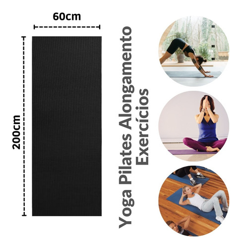 Tapete De Yoga / Pilates / Exercício Pvc 5mm - 60cm X 2mts