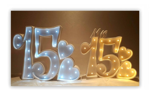 Imagen 2 de 10 de Nombres Iluminados Letras 25 Cm Polyfan + Nro De 25 Cm Luces