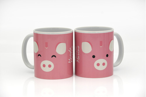 Taza Mug 325 Ml Chancho Mundo Marino Promo *2 Unidades