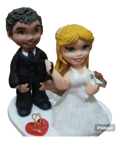 Novios En Porcelana Fría Para Torta De Bodas 