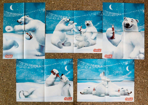  5 Posters Afiches Coca Cola Osos Polares Nuevos