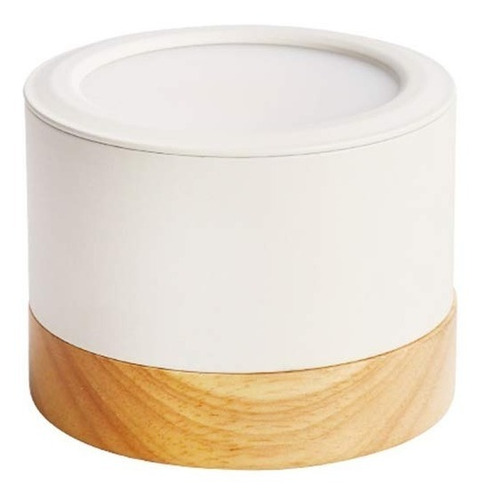 Luminaria De Adosar A Techo Plafon Led 8w Con Madera 9cm