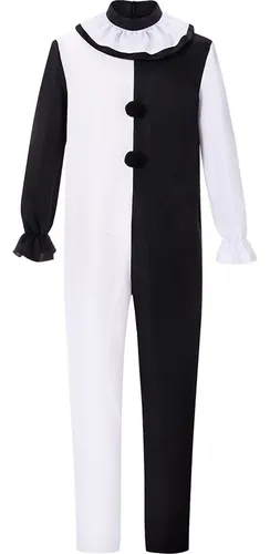 Disfraz De Payaso Terrificador Para Mujer Y Niña, Color Blanco Y Negro, Para Fiesta De Halloween, Carnaval, Ropa Divertida Para Festival