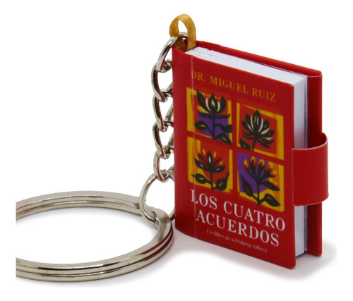 Llavero Los 4 Acuerdos - Libro Miniatura Con Texto Resumido