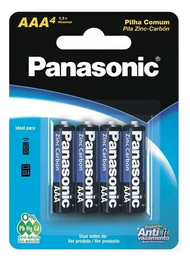 Pilha Comum Panasonic AAA ct c/04 unidades