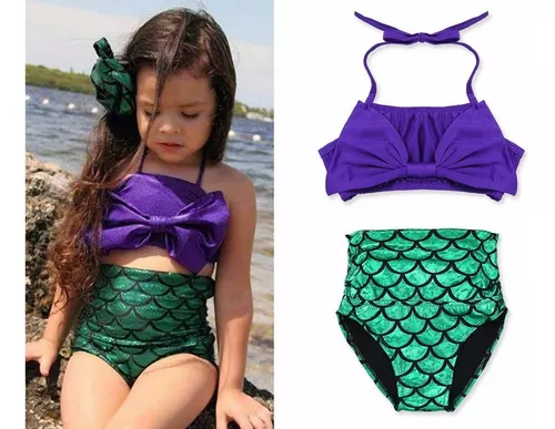 Bikini Traje De Baño Sirenita Sirena Princesas Para Niñas Cuotas interés