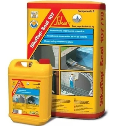 X 25 Kg. Impermeablizante Pintable Sikatop Seal 107 (a+b)