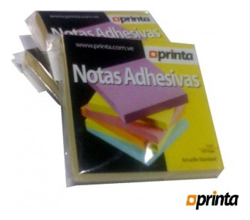 Taco De Notas Adhesivas Printa, 3x3 Amarillo 100 H