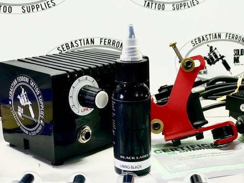 Kit Para Tatuar Tattoo Tinta Solid Ink Usa Fte.y Maquina Nac