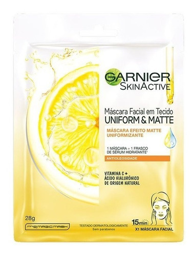 Máscara Facial Vitamina C Uniform&matte Garnier