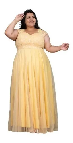 Vestido dourado sales madrinha plus size