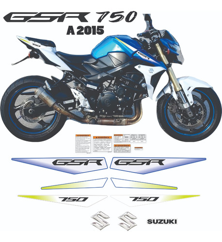 Adesivo Gsx S 750  Gsx R 750a Moto Azul 2014 2015