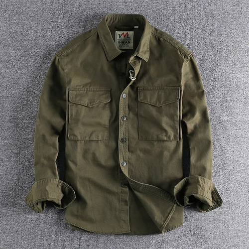 Camisa Cargo De Manga Larga Para Hombre, Uniforme Militar De