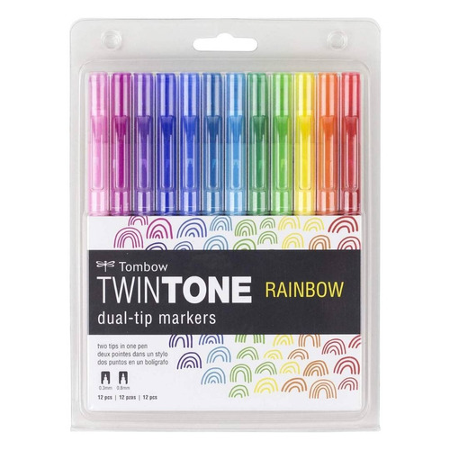 Tombow Twintone - Set 12 Marcadores; Rainbow