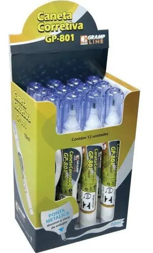 Caneta Corretiva - Frasco C/ 10ml - (box C/ 12 Unid.)