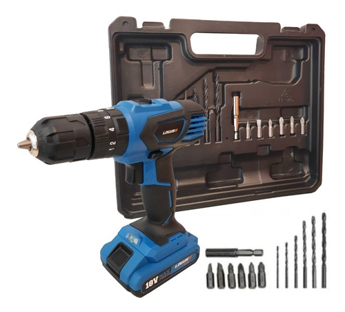 Imagen 1 de 8 de Taladro Percutor De Mano Inalambrico 18v Max + Maletin
