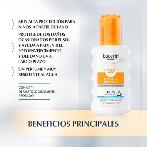 Eucerin Sun Fps50 Kids Spray Protector Solar Niños +12 Meses
