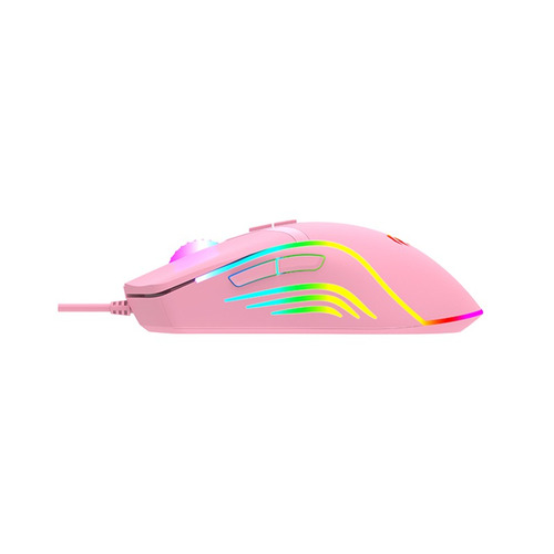 Imagem 3 de 5 de Mouse Gamer Havit - Gamenote - Ms1026 Rgb 6.400 Dpi 7 Botões Rosa Quartz