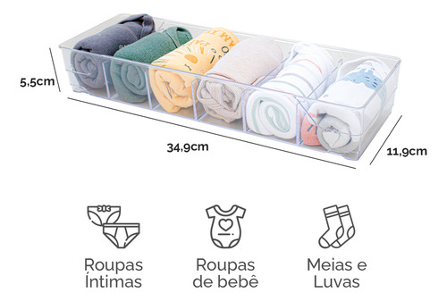 4 Organizador De Calcinhas Colmeia Organizador De Meias Gaveta Atacado Bebe Amobox