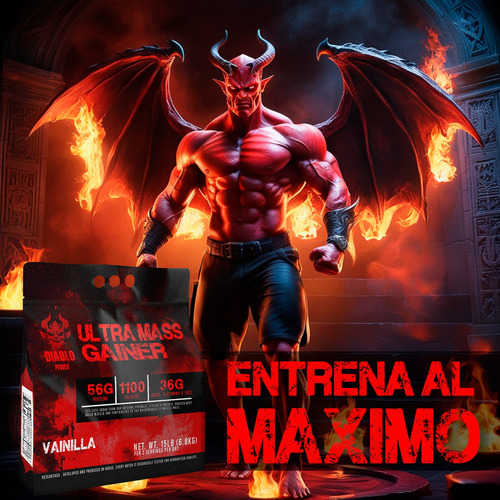 Suplemento Polvo Ultra Mass Gainer Diablo Power 6.8 Kg Vainilla