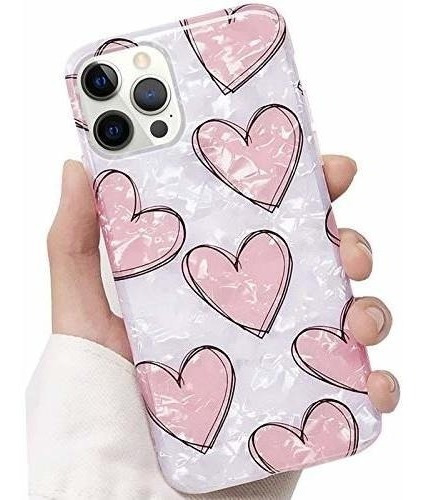 Funda Para iPhone 12 Pro Max Pink Love Hearts J.west 