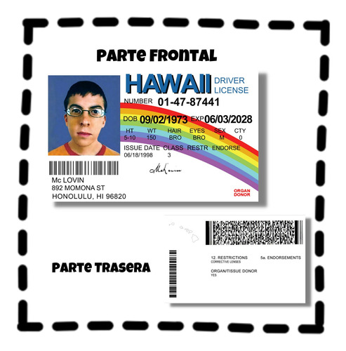 Credencial Mclovin Pvc (sublimada) 