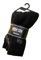 Comprar Medias Sox Media Caña 3 Pares Negra Mayoria Algodon Unisex 