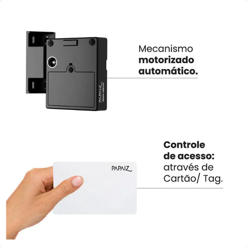 Fechadura Eletrônica Invisível Ppz-1002 P/ Moveis Papaiz