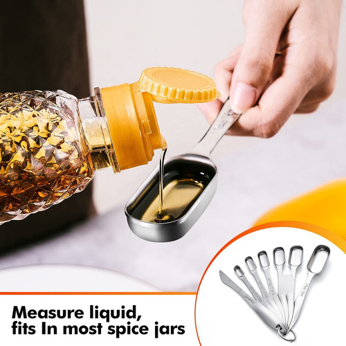 Juego De Cucharas Y Tazas Medidoras De Acero Inoxidable