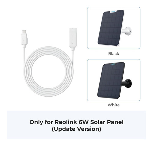 Cable De Extensión Del Panel Solar Reolink White, 45 Puerto