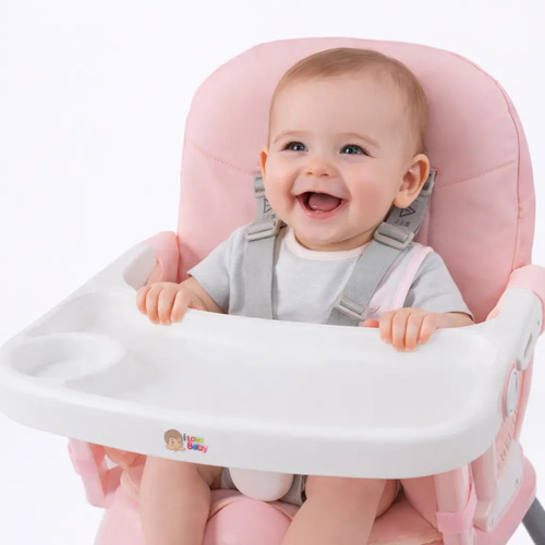 Cadeira De Alimentação Bebê Portátil Rosa - Cadeirão - 3 Em 1 - I Love Baby ®