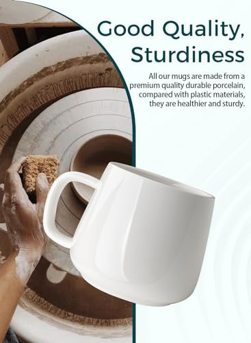 Tazas De Café De Porcelana Teocera, Juego De 4 Tazas De 12 O