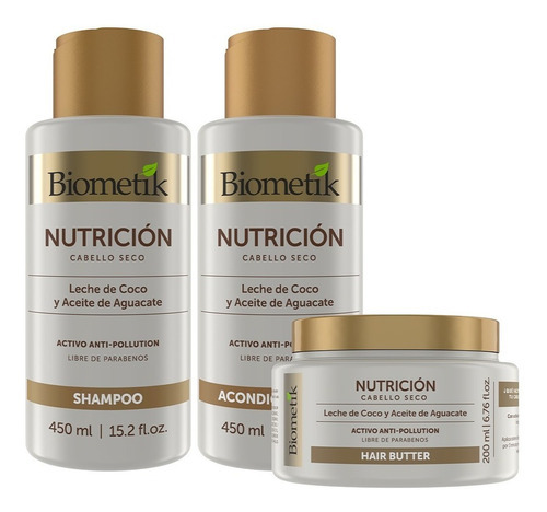  Biometik Kit Nutrición Shampoo + Acondicionador +tratamiento