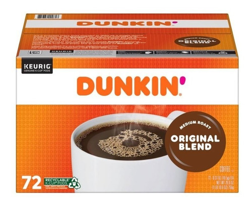 Keurig Café Dunkin Donuts Original Blend K-cup 72 Pods
